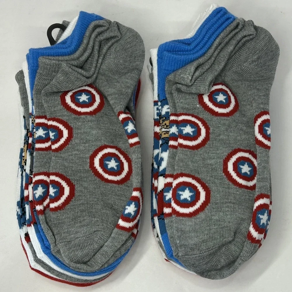 Marvel Avengers Captain America‎ Kids Ankle Socks 12 Pairs Shoe Size 3-9 New
